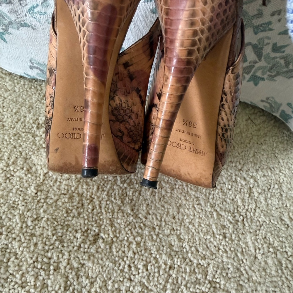 Jimmy Choo Snakeskin Slingback Heels - Picture 4 of 9